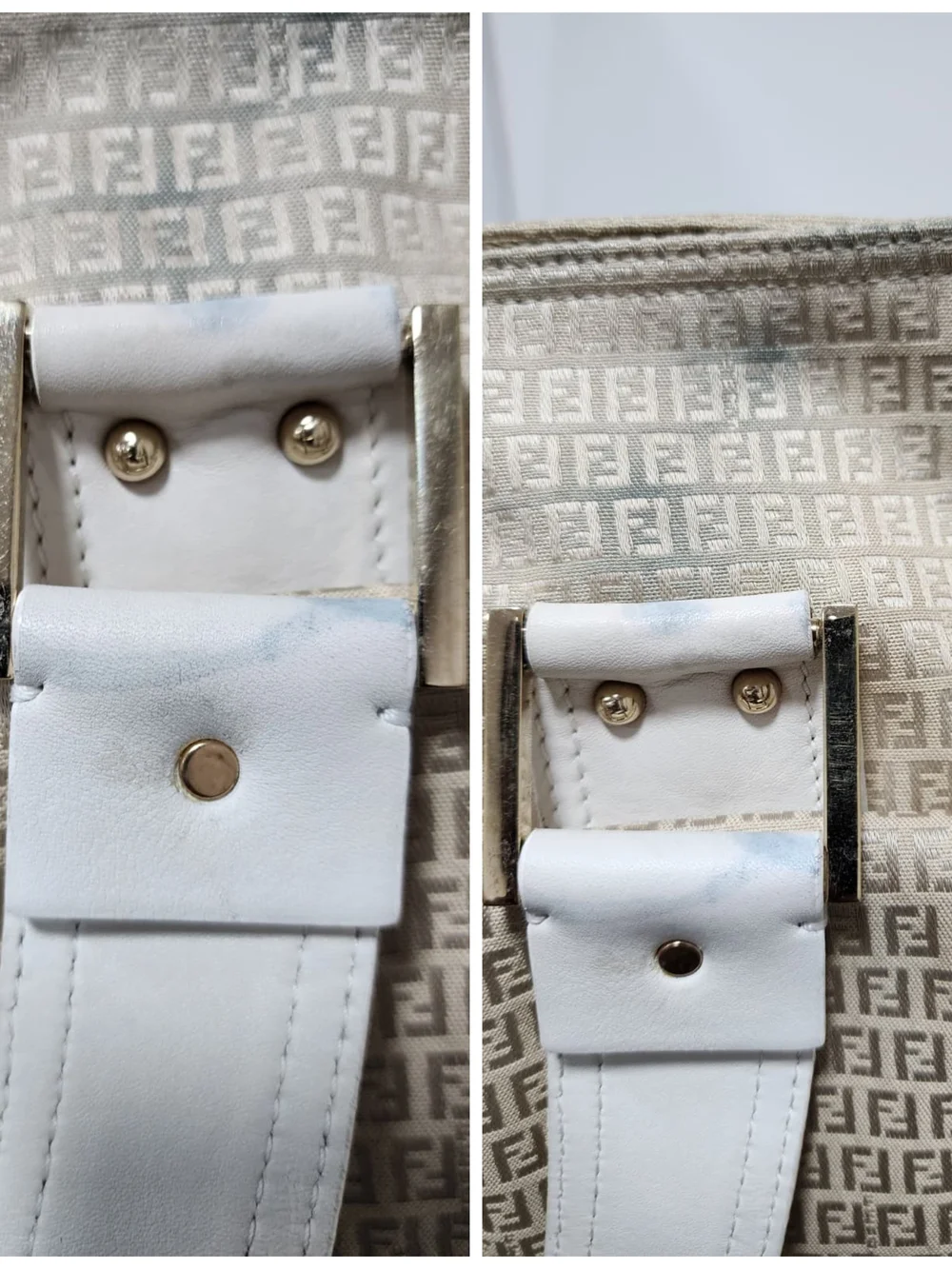 FENDI Vintage Zucca Canvas Shoulder Bag Beige/Cream